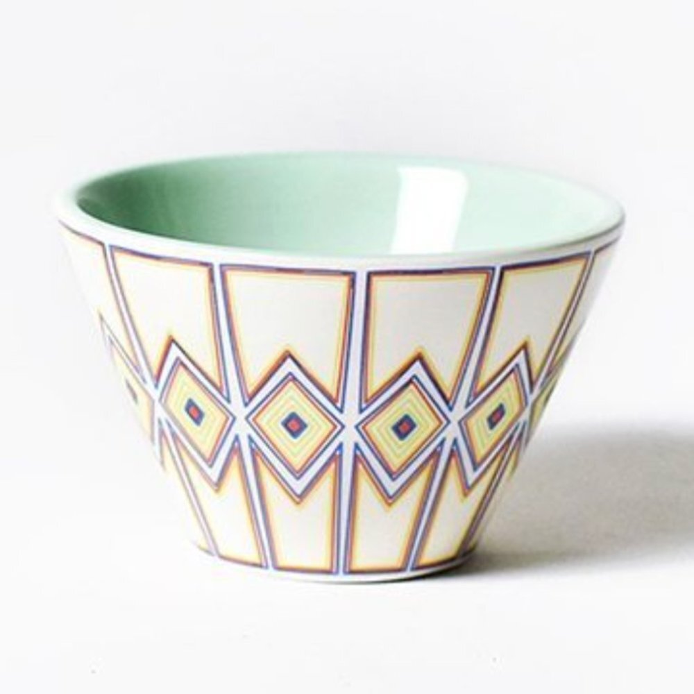 NWT Coton Colors Retro Trim Mod Appetizer Bowl Set